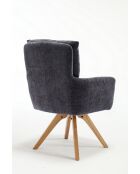 Lot de 2 fauteuils Monaco b gris noir foncé - 59x92x68 cm