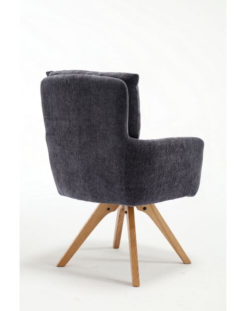 Lot de 2 fauteuils Monaco b gris noir foncé - 59x92x68 cm