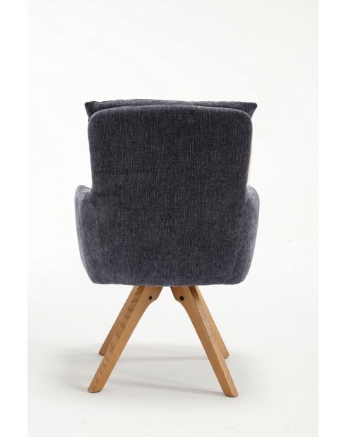 Lot de 2 fauteuils Monaco b gris noir foncé - 59x92x68 cm