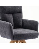 Lot de 2 fauteuils Monaco b gris noir foncé - 59x92x68 cm
