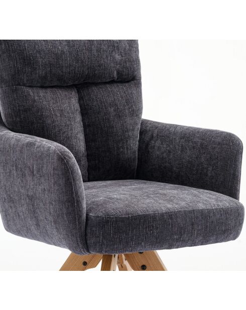 Lot de 2 fauteuils Monaco b gris noir foncé - 59x92x68 cm