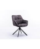 Set de 2 sillones Soller negro gris oscuro - 63x82x60 cm