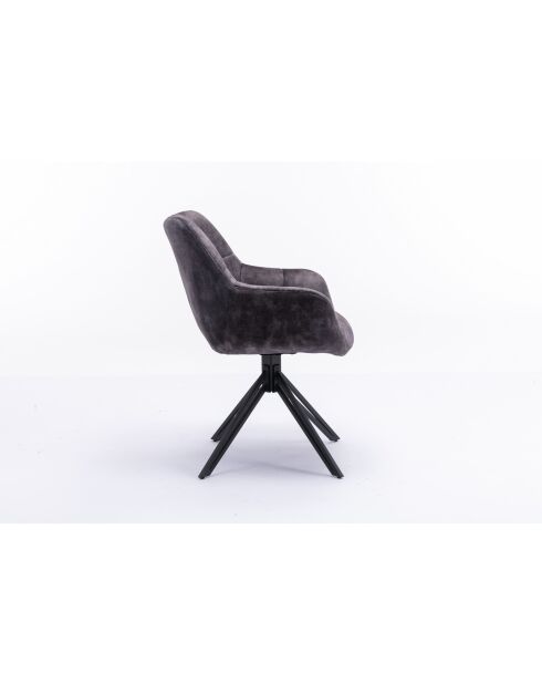 Lot de 2 fauteuil Soller noir gris foncé - 63x82x60 cm