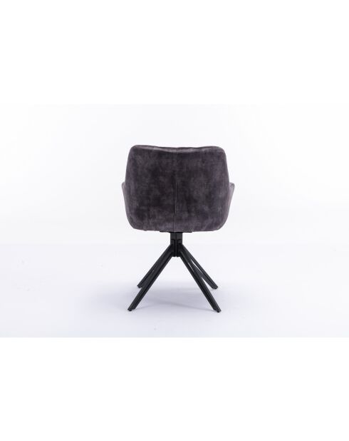 Lot de 2 fauteuil Soller noir gris foncé - 63x82x60 cm