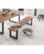 Banc acacia massif verni naturel - 180x45x38 cm