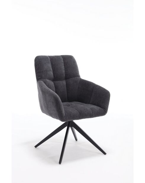 Lot de 2 fauteuils New lars gris foncé - 61x90x66 cm
