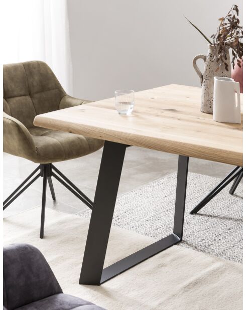 Table chêne massif huilé naturelle - 200x77x100 cm