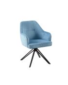 Lot de 2 chaises Alaro velours côtelé déhoussable bleues - 58x87x63 cm