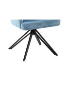 Lot de 2 chaises Alaro velours côtelé déhoussable bleues - 58x87x63 cm