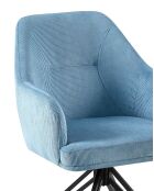 Lot de 2 chaises Alaro velours côtelé déhoussable bleues - 58x87x63 cm