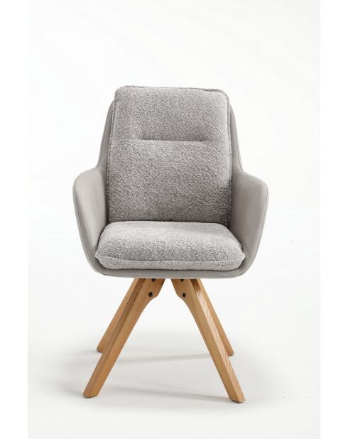 Lot de 2 fauteuils barcelona gris clair - 51x92x68 cm