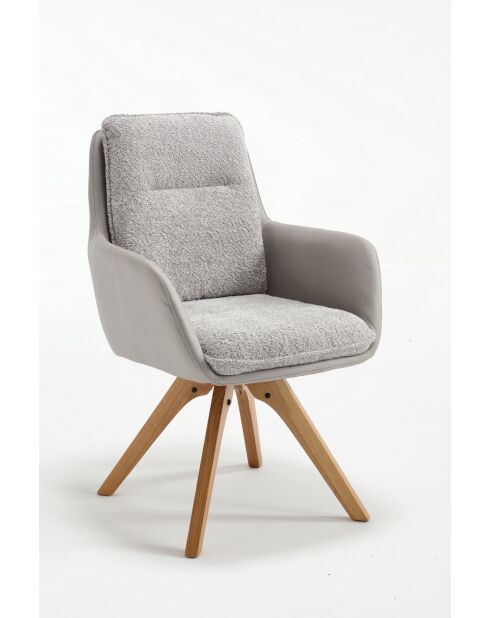Lot de 2 fauteuils barcelona gris clair - 51x92x68 cm
