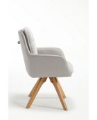 Set di 2 poltrone Barcelona grigio chiaro - 51x92x68 cm