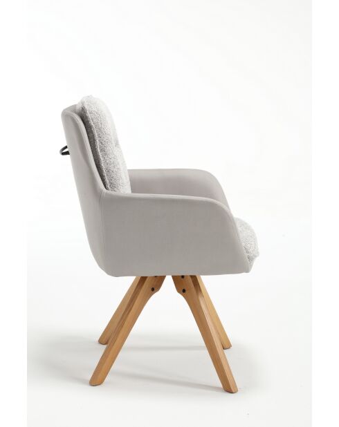 Lot de 2 fauteuils barcelona gris clair - 51x92x68 cm