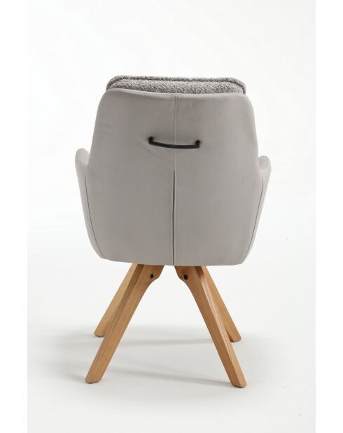 Lot de 2 fauteuils barcelona gris clair - 51x92x68 cm