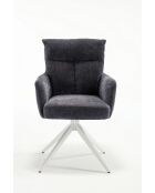 Lot de 2 fauteuils Monaco b gris noir foncé - 59x92x68 cm