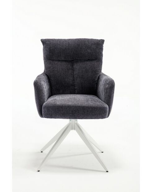 Lot de 2 fauteuils Monaco b gris noir foncé - 59x92x68 cm