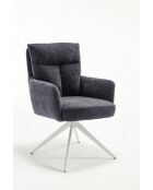 Lot de 2 fauteuils Monaco b gris noir foncé - 59x92x68 cm