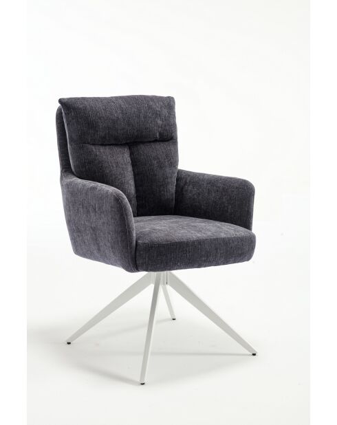 Lot de 2 fauteuils Monaco b gris noir foncé - 59x92x68 cm