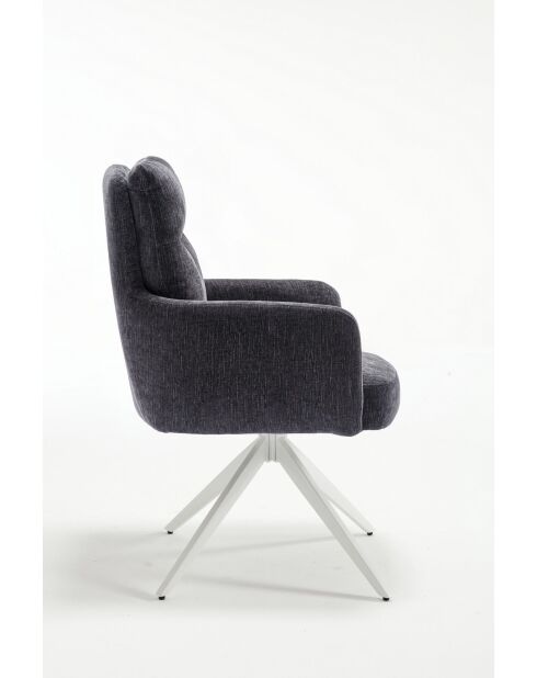 Lot de 2 fauteuils Monaco b gris noir foncé - 59x92x68 cm