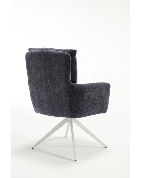 Lot de 2 fauteuils Monaco b gris noir foncé - 59x92x68 cm