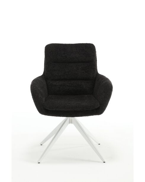 Lot de 2 fauteuils Taragona gris noir foncé - 63x88x44 cm