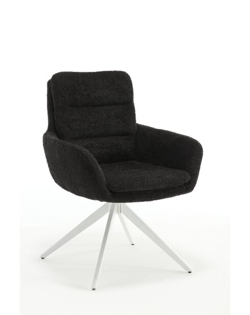 Lot de 2 fauteuils Taragona gris noir foncé - 63x88x44 cm