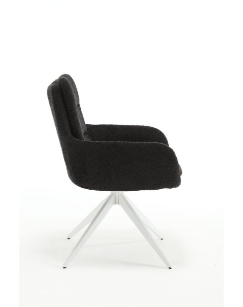 Lot de 2 fauteuils Taragona gris noir foncé - 63x88x44 cm