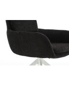 Lot de 2 fauteuils Taragona gris noir foncé - 63x88x44 cm