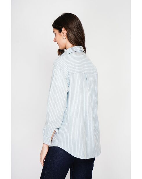 Chemise en lin mélangé Roxanne ciel