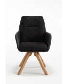 Lot de 2 fauteuils barcelona gris noir foncé - 51x92x68 cm