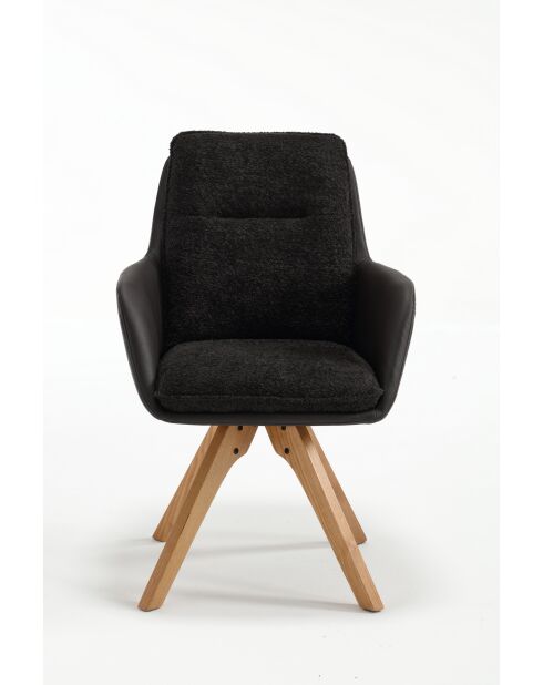 Lot de 2 fauteuils barcelona gris noir foncé - 51x92x68 cm