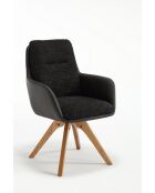 Lot de 2 fauteuils barcelona gris noir foncé - 51x92x68 cm