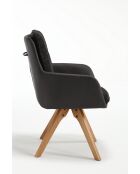 Lot de 2 fauteuils barcelona gris noir foncé - 51x92x68 cm