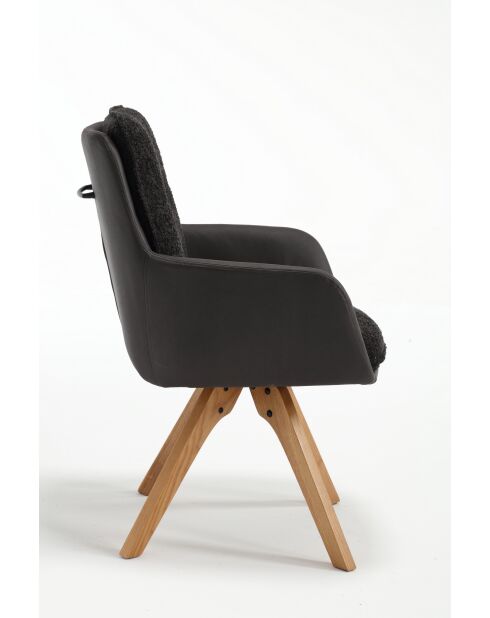 Lot de 2 fauteuils barcelona gris noir foncé - 51x92x68 cm