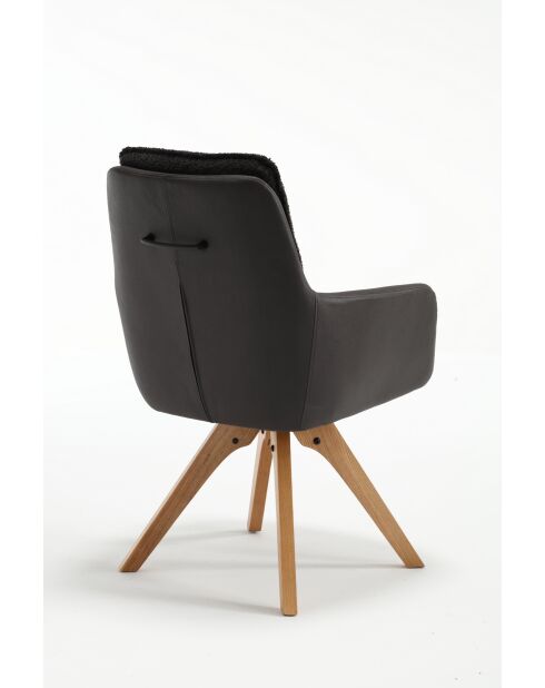 Lot de 2 fauteuils barcelona gris noir foncé - 51x92x68 cm