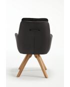 Lot de 2 fauteuils barcelona gris noir foncé - 51x92x68 cm