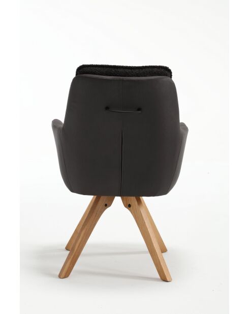 Lot de 2 fauteuils barcelona gris noir foncé - 51x92x68 cm