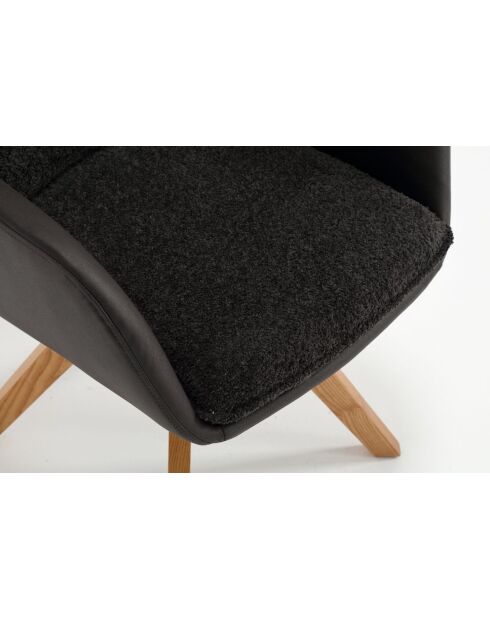 Lot de 2 fauteuils barcelona gris noir foncé - 51x92x68 cm