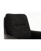 Lot de 2 fauteuils barcelona gris noir foncé - 51x92x68 cm