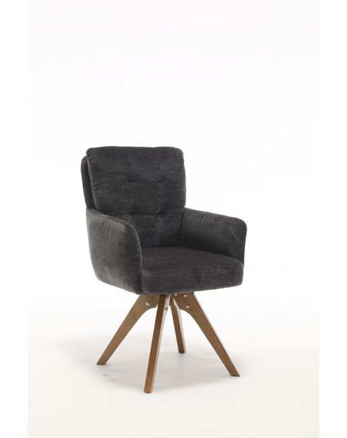 Lot de 2 fauteuils Saint Tropez gris foncé - 60x92x67 cm