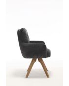 Lot de 2 fauteuils Saint Tropez gris foncé - 60x92x67 cm