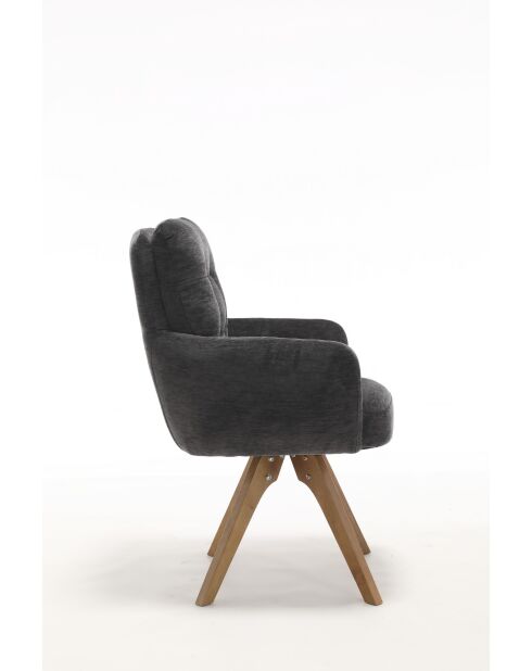 Lot de 2 fauteuils Saint Tropez gris foncé - 60x92x67 cm