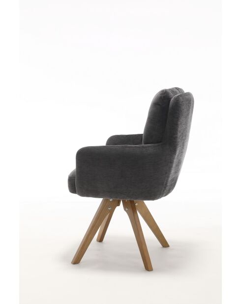 Lot de 2 fauteuils Saint Tropez gris foncé - 60x92x67 cm
