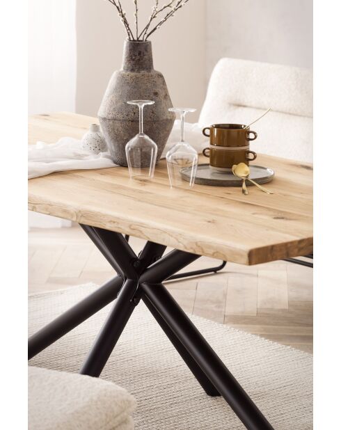 Table chêne massif huilé naturelle - 220x77x100 cm