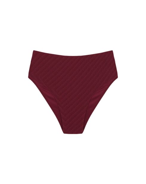 Slip bikini bordeaux a vita alta