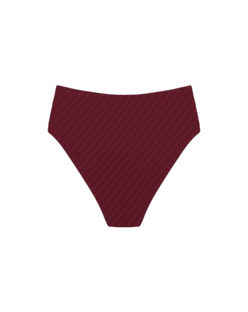 Slip bikini bordeaux a vita alta