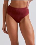 Slip bikini bordeaux a vita alta
