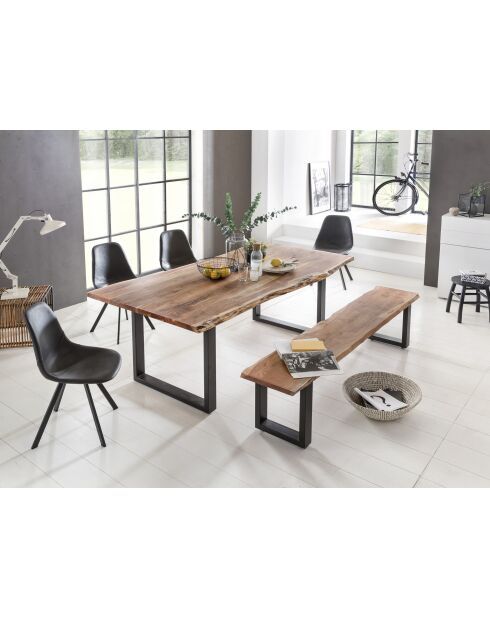 Banc acacia massif verni naturel - 200x45x38 cm