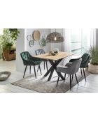 Table chêne sauvage massif huilé avec fissures de croissance et branches naturelle - 140x77x85 cm